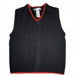 Janie and Jack Navy and Red Knit Sweater Vest | size 4 | EUC